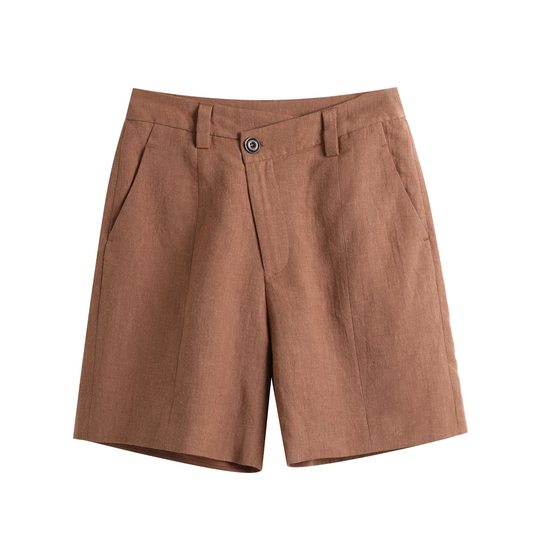 【小C订单】松弛感老钱风通勤5分短裤小个子气质直筒裤0309