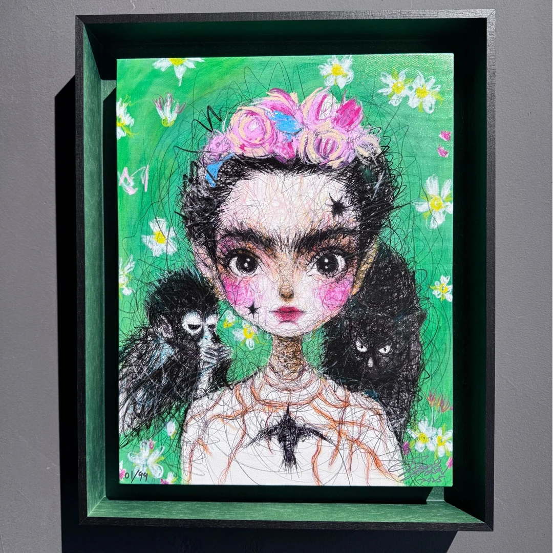 丁文尧 限量版画｜弗里达 外框 47x38cm（画心 40x31cm）