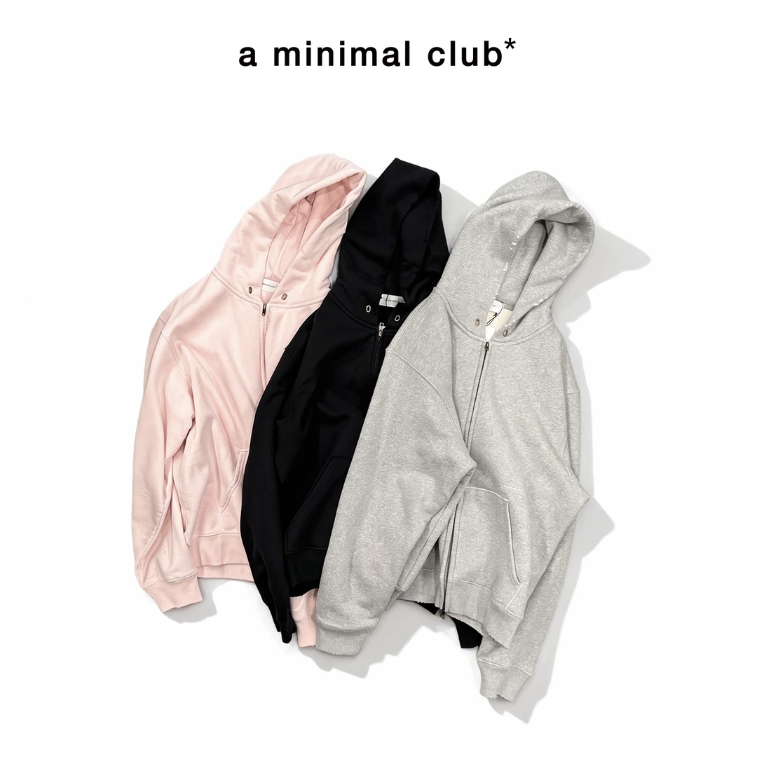 a minimal club重磅480克100%棉抓绒连帽拉链夹克卫衣冬AM5BST15