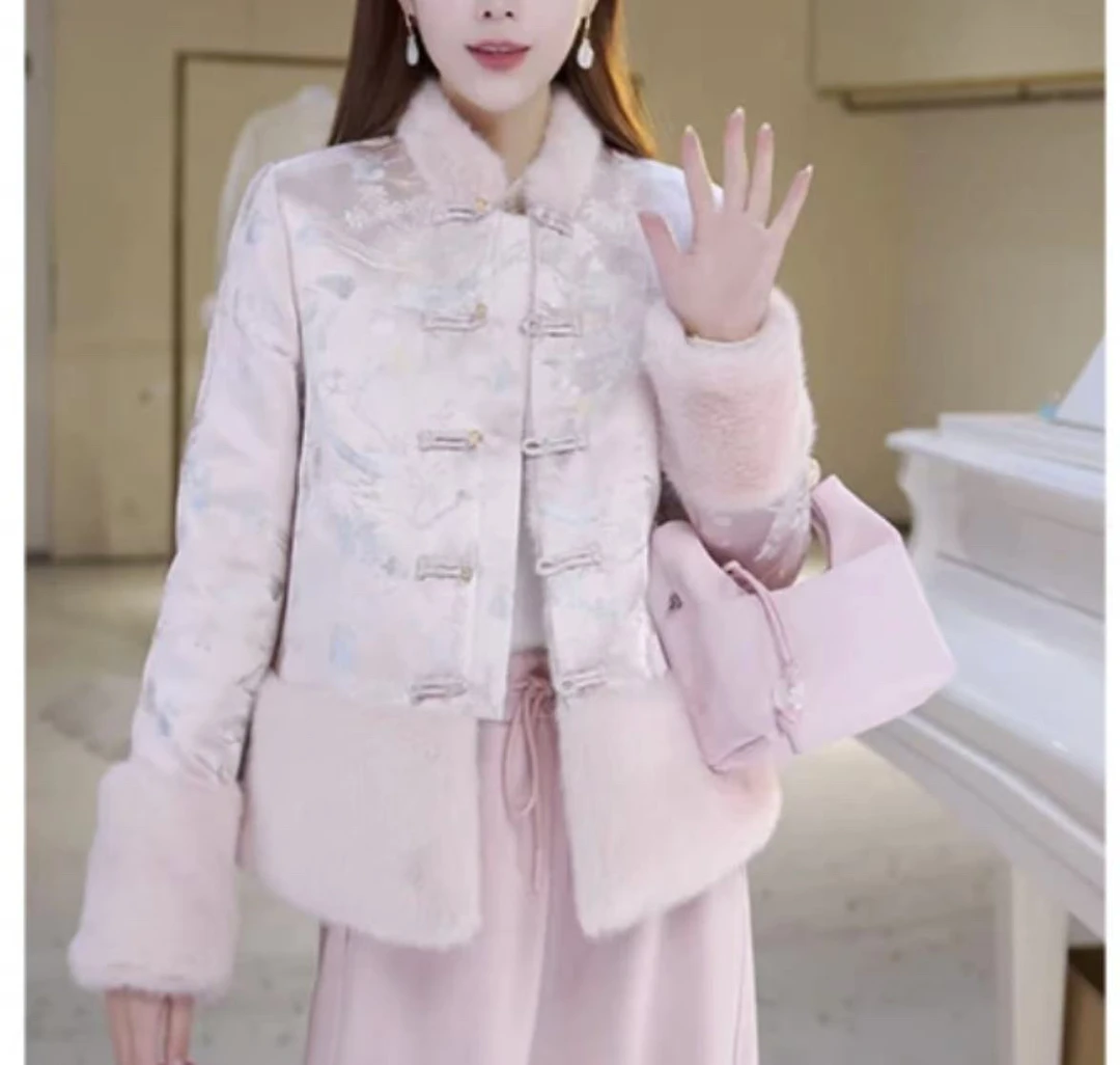 【欣语】新中式冬款双面双穿加绒加厚保暖外套