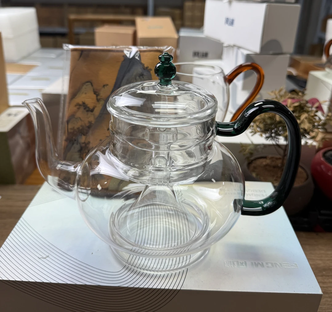 禾器晶彩宫灯壶高硼硅茶器或禾器茶巾 禾器金标公道杯 随机一份