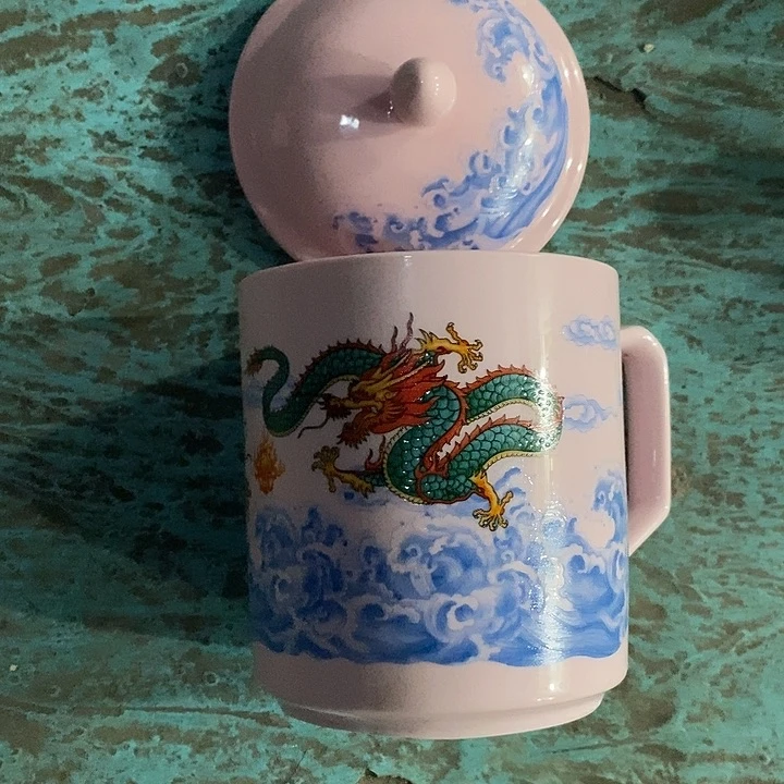 摆件陶红稀土双龙办公杯