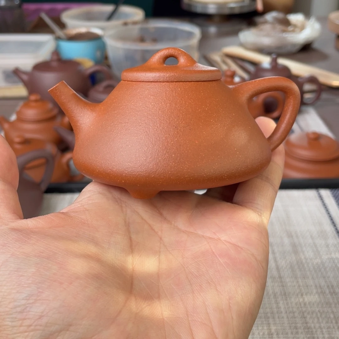 杨***东茶壶紫砂半手工红降坡子冶石瓢壶140cc
