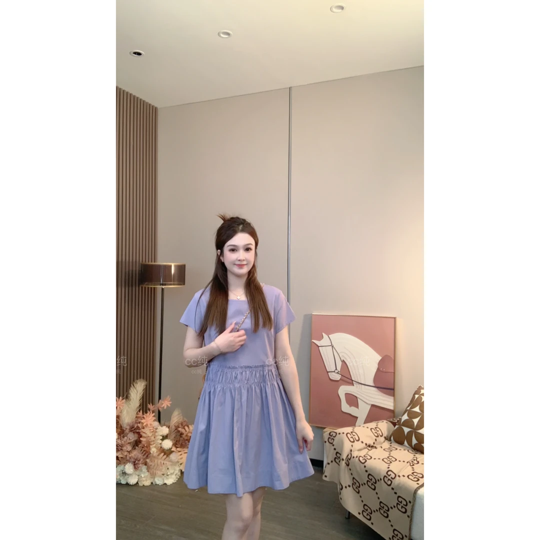 CC纯【心动絮语】夏季新款通勤透气甜美气质显瘦连衣裙XXC2025A785#