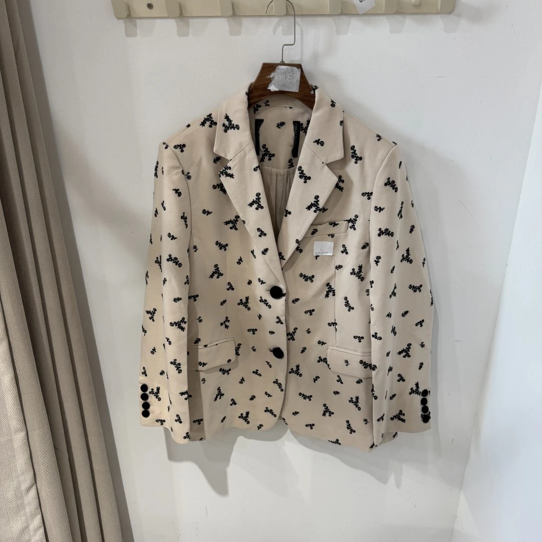 【4104】HJ复古花卉西装