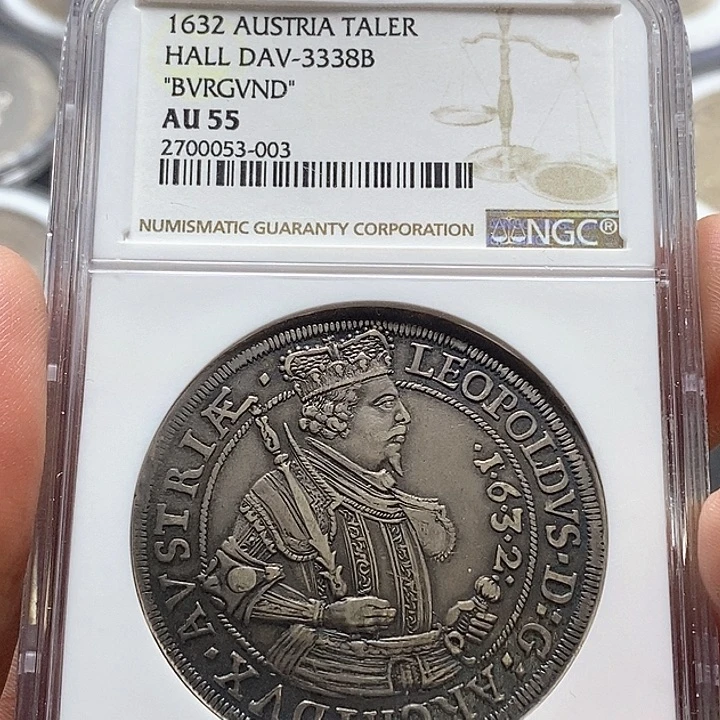 银Ag9001632年神圣罗马帝国利奥波德大公1泰勒银币