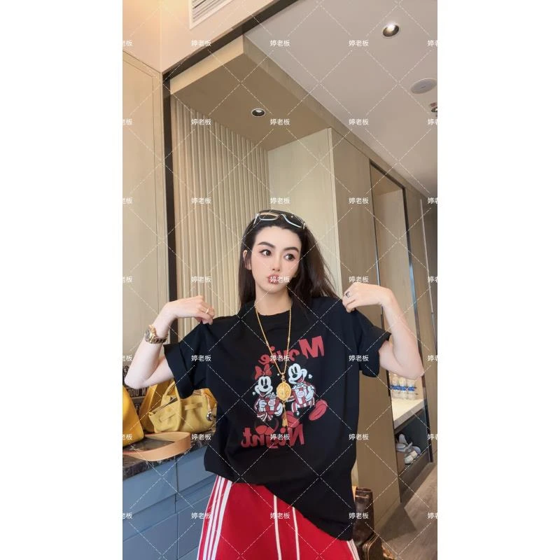 『婷老板』新款、M字母蝴蝶结米奇百搭两色T恤333-20