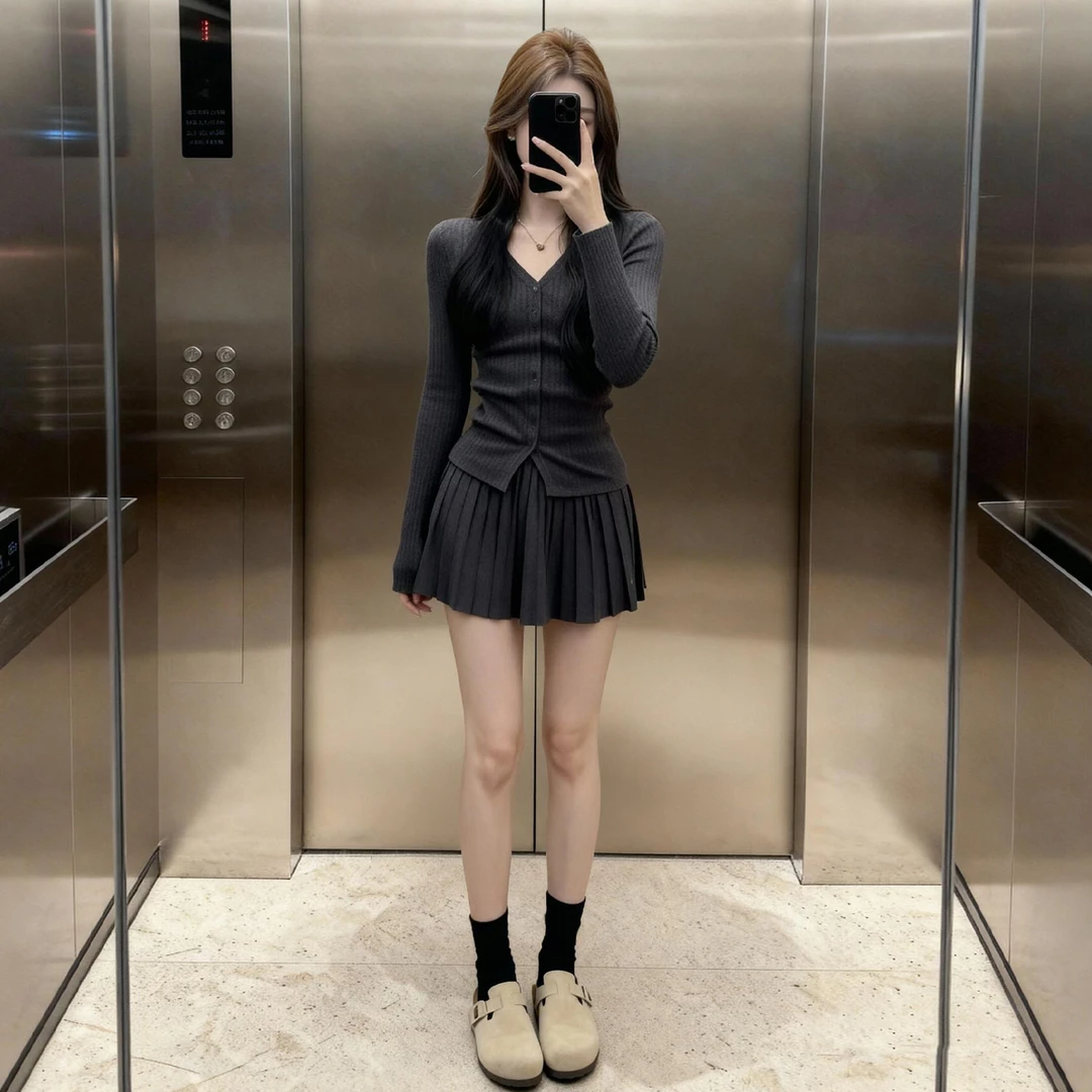 韩系一整套穿搭针织毛衣连衣裙子小众炸街高级感女装秋冬2025新款