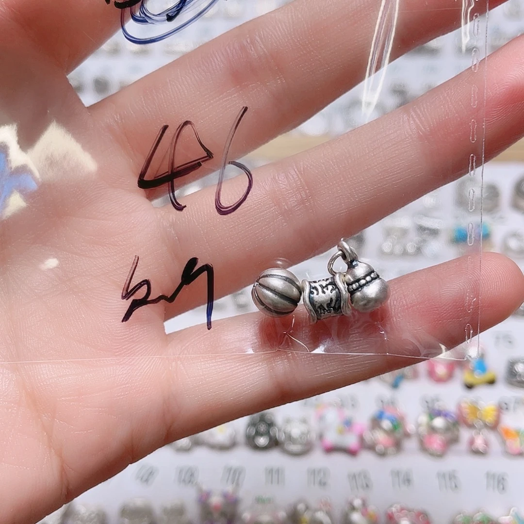 足银珐琅足银3D空心硬银饰品1