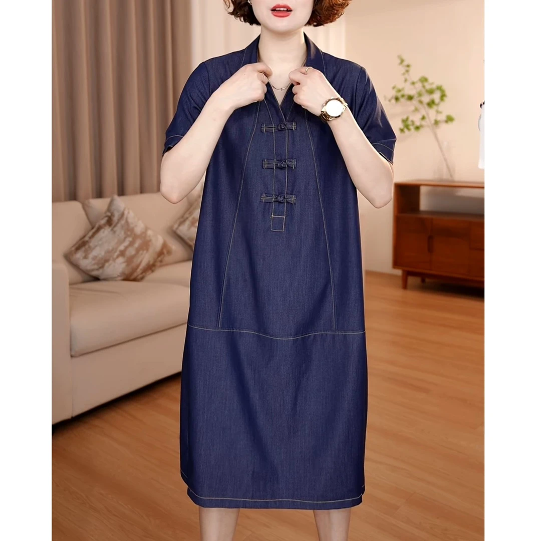 【定制款】宽松连衣裙女夏季薄款2025新款气质大码休闲高级感裙子