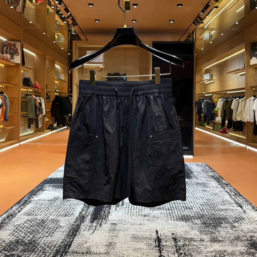 「D6640」“工装风简约短裤” 夏季高级感多口袋男女百搭松紧腰短裤