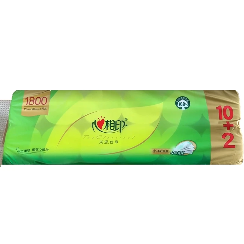 RW912 心相印茶语丝享150克12粒/提装四层无芯卫生纸家用卷纸厕纸