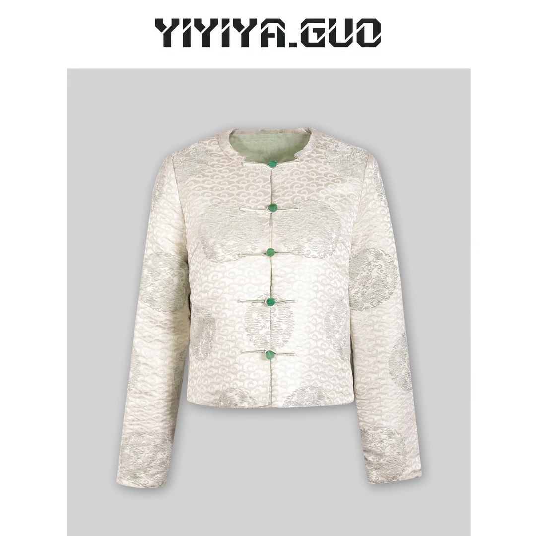 yiyiya.Guo艺艺吖/【云纹锦团】绿色上衣20241873