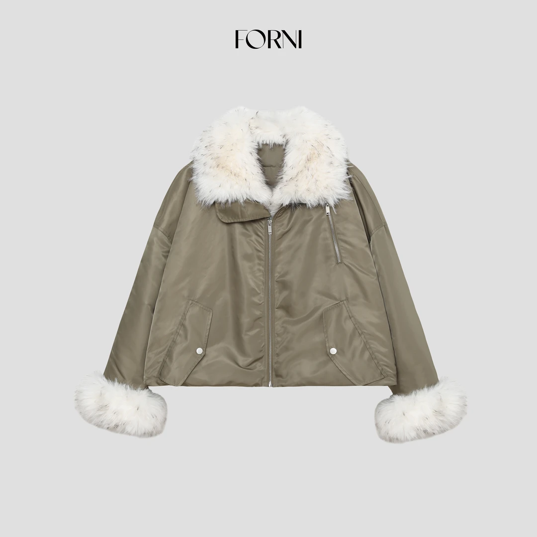 FORNI 冰川派克皮毛一体派克羽绒服加厚保暖内胆外套