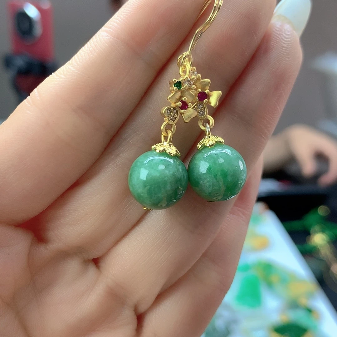 翡翠未镶嵌耳饰翡翠