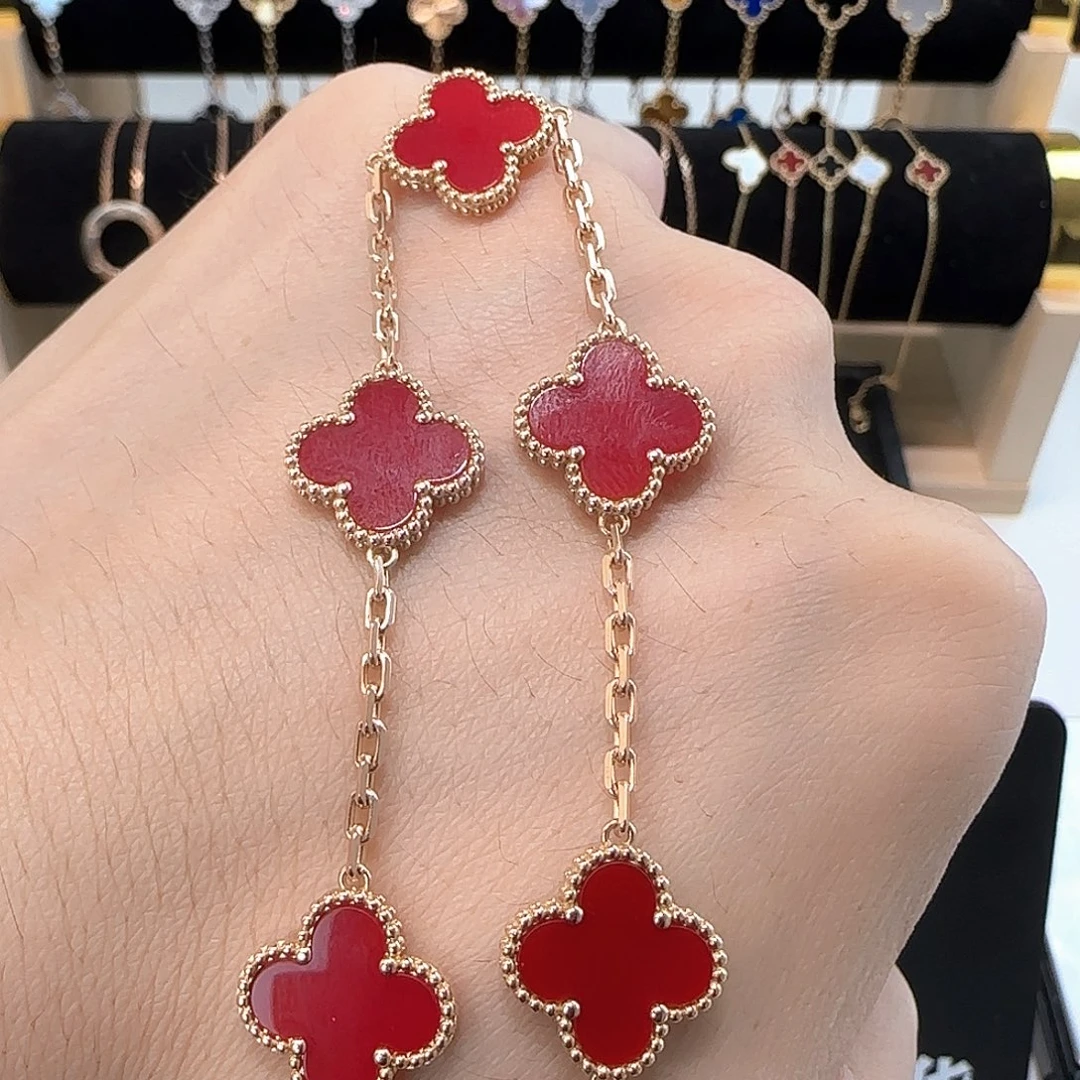 18K金镶嵌手链玛瑙/玉髓玫瑰金