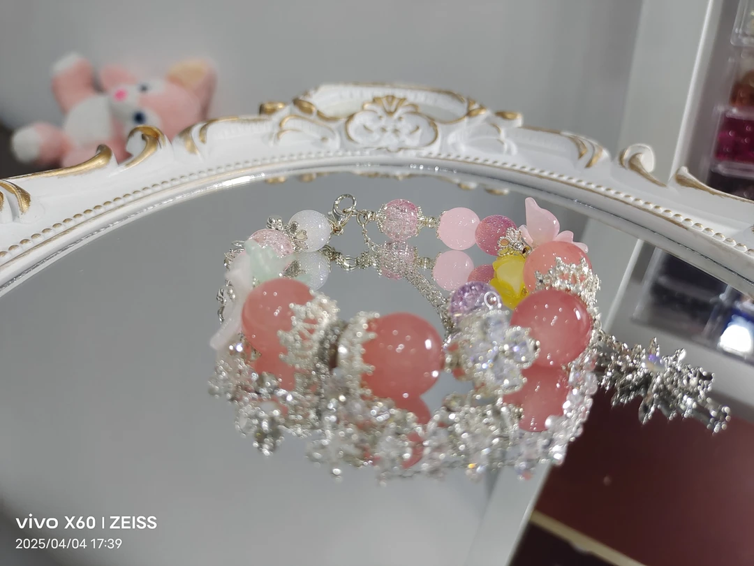 非金属仿水晶耳饰 原创限量版，蜜桃星，甜美时尚百搭