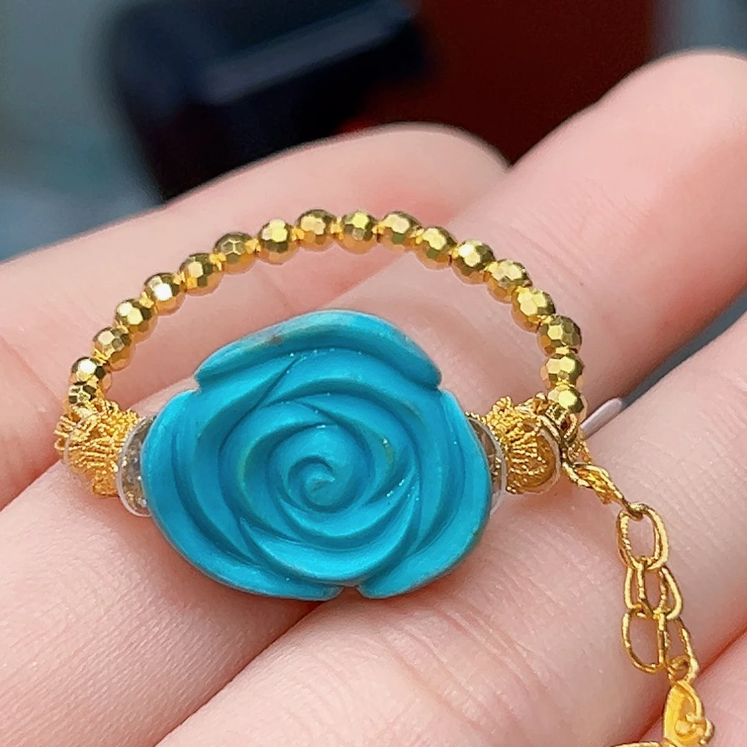 绿松石珠宝奇石18K金镶嵌