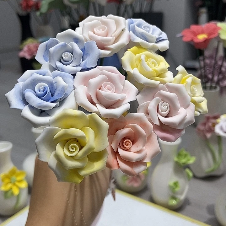 陶瓷纯手工捏花设计