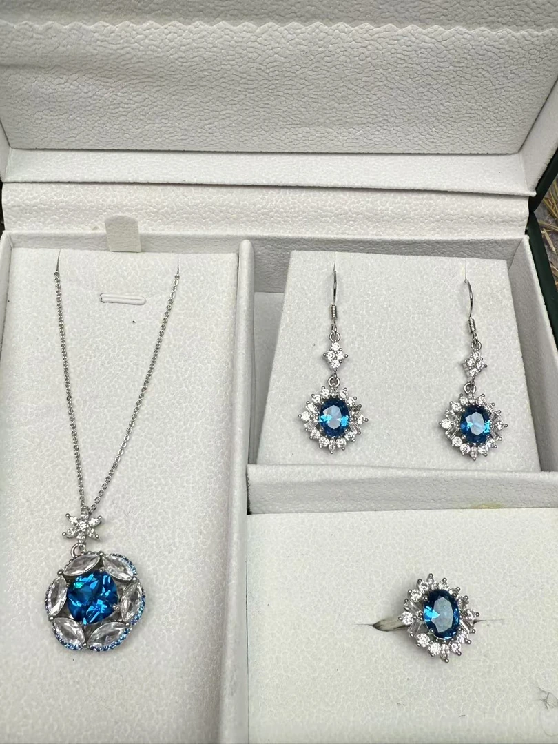 铜合金吊坠 （蓝色）大气高端精致  蓝套装