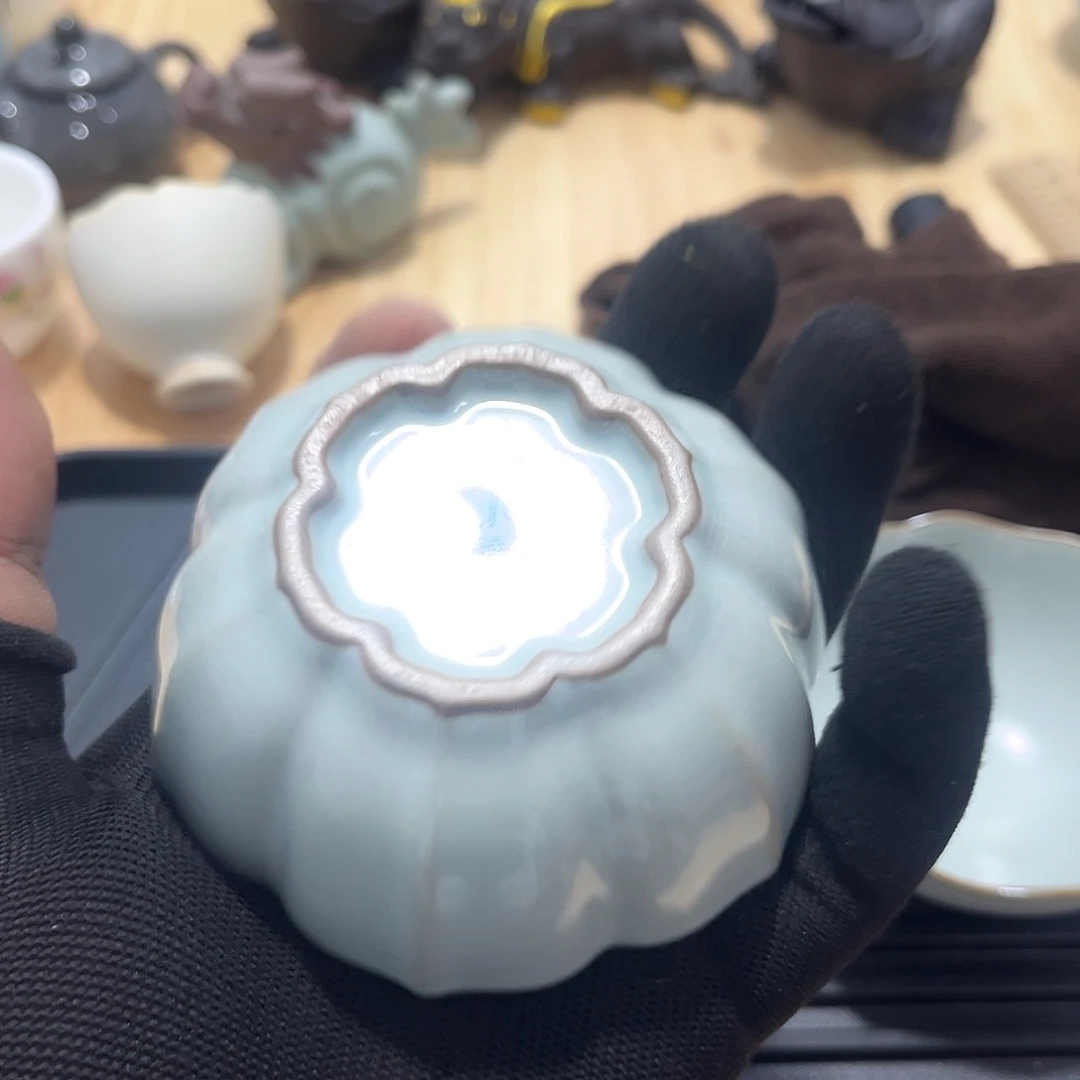 姥***戏瓷片茶摆件工艺品摆件666