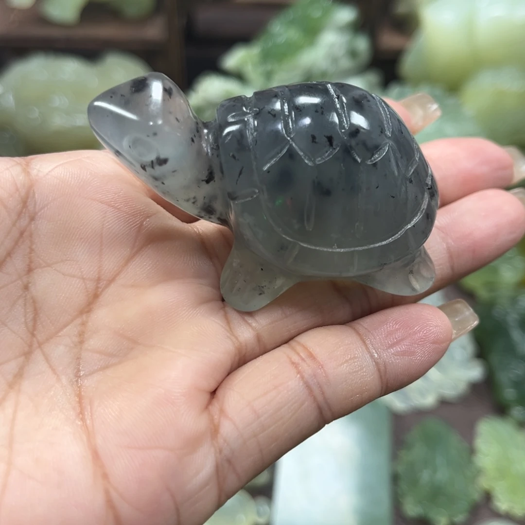 未镶嵌蛇纹石玉手把件手把件