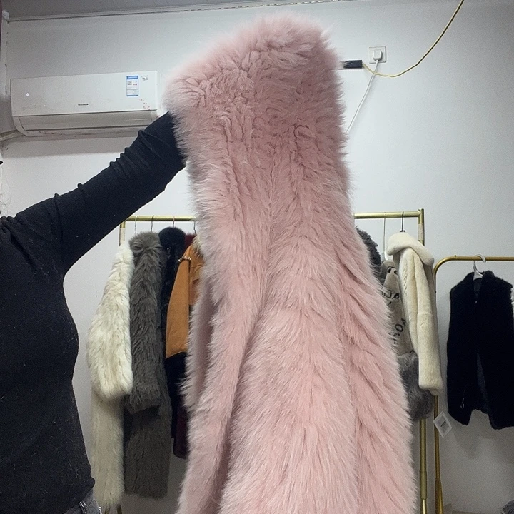 狐狸皮狐狸毛连帽大熊