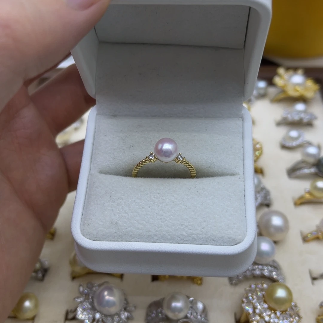 海水珍珠银S925镶嵌戒指