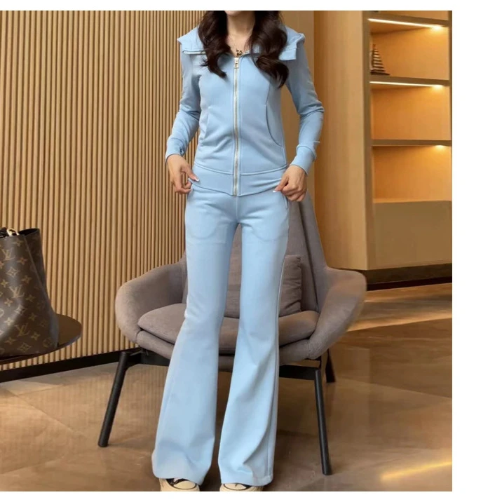 韩系穿搭一整套女2025连帽卫衣运动服春季新款百搭宽松显瘦套装女