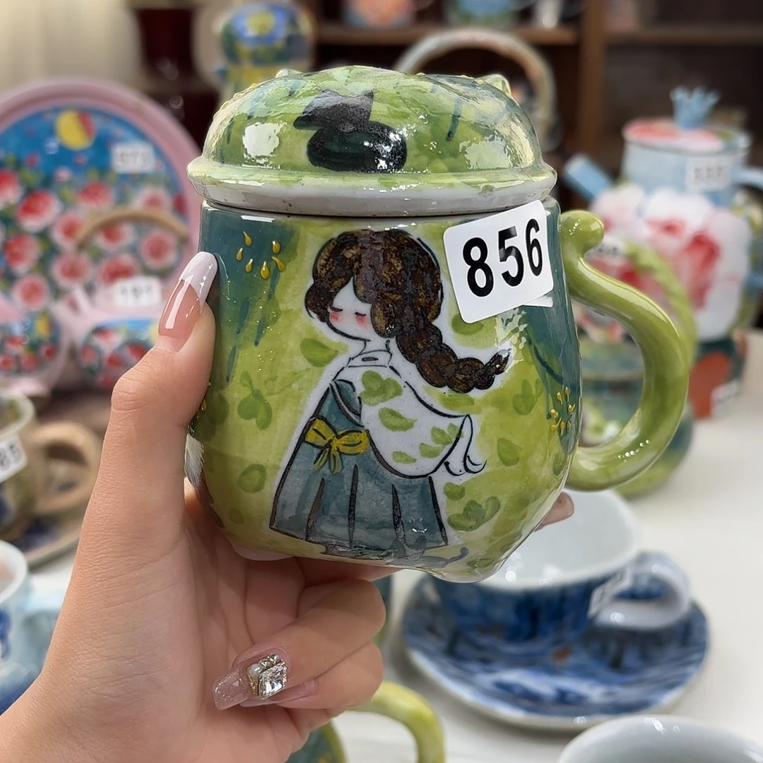 瓷片景德镇手绘高温釉下彩陶瓷茶具