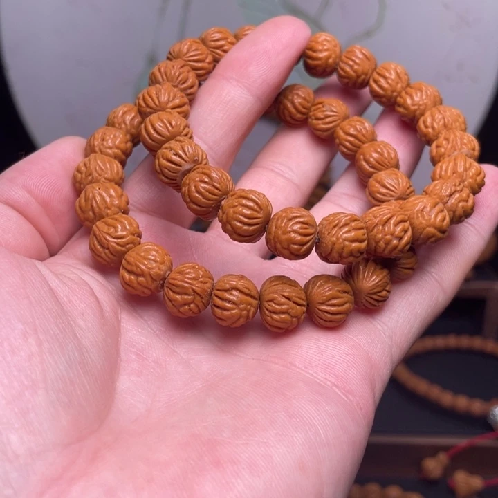 桃核手串13金蟾手串