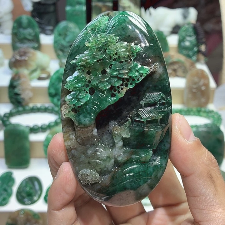 独山玉未镶嵌把件山水