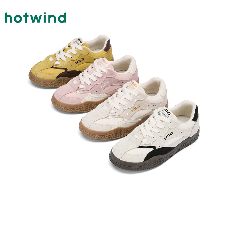 热风25新款厚底舒适四季多巴胺拼色女子透气系带德迅鞋H14W25D30