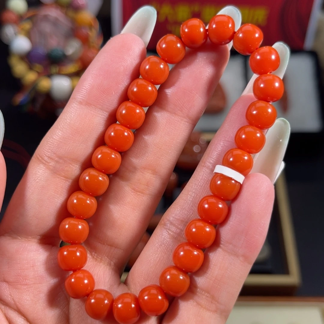 南红玛瑙未镶嵌老形手串8.1左右