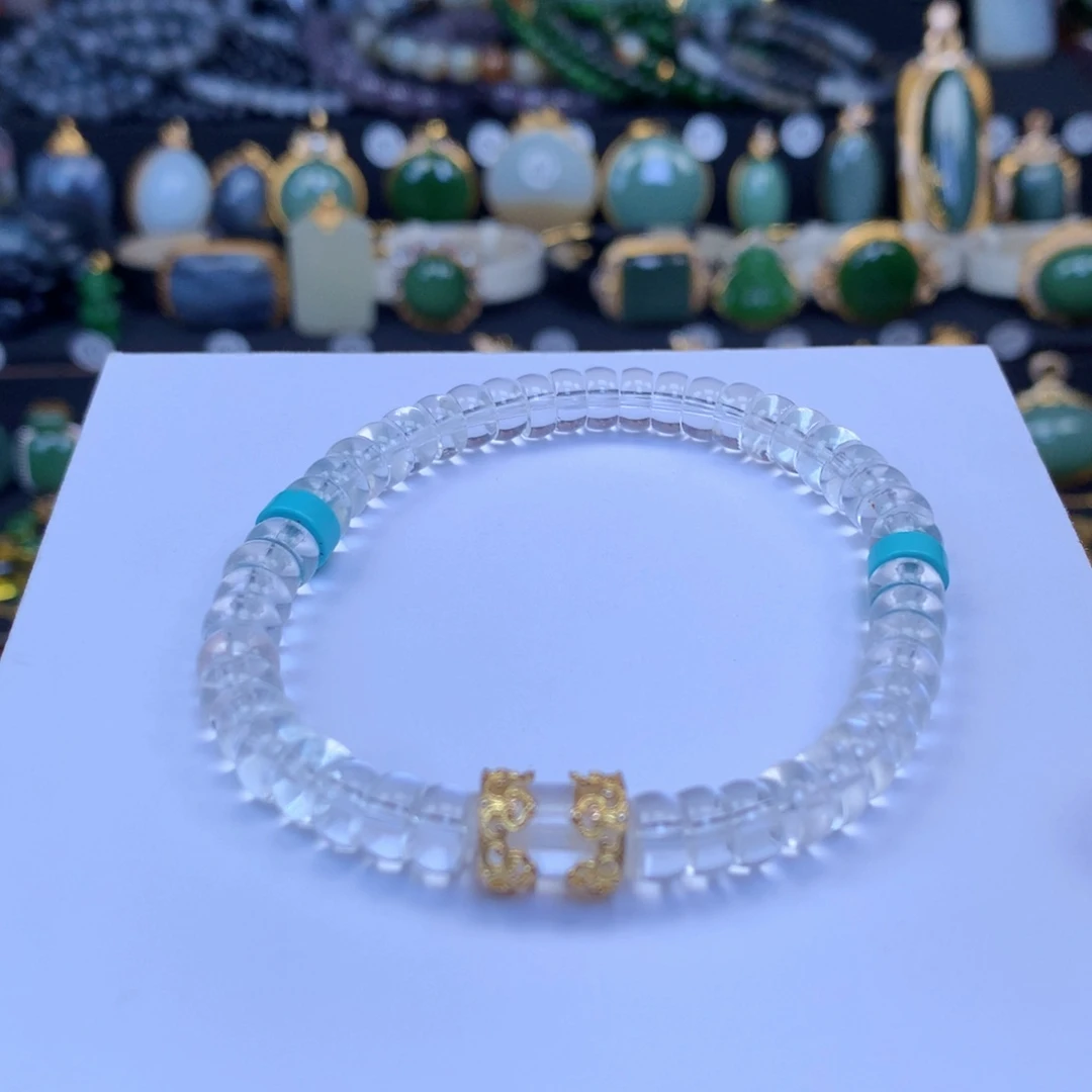 银S925镀金镶嵌手链水晶