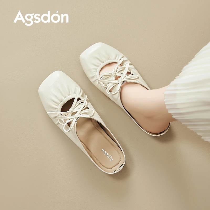 Y奥古狮登蝴蝶结玛丽珍鞋女2025夏季新款法式软底舒适平底凉拖鞋Y