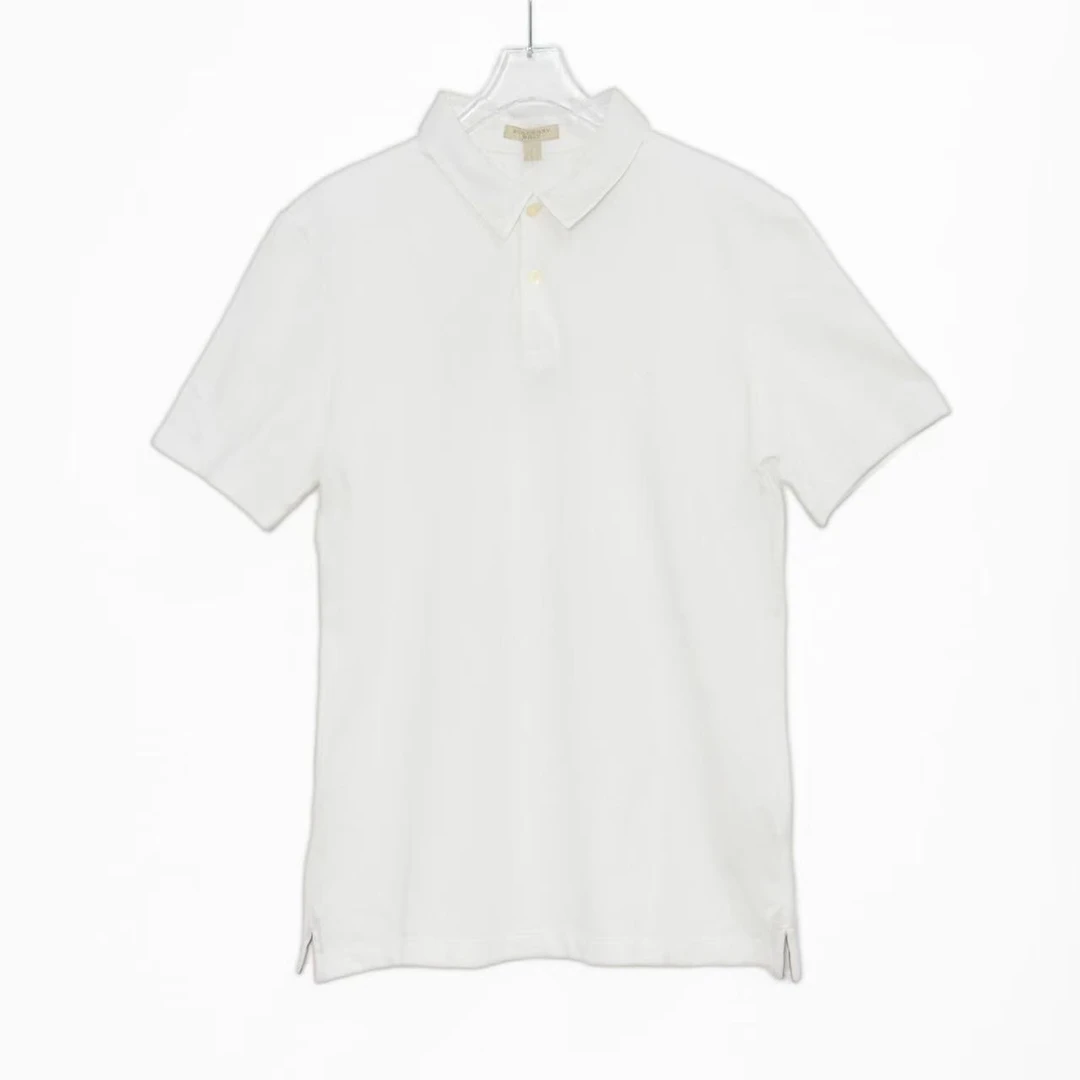 BURBERRY/博柏利白色战马刺绣Logo标男士纯棉短袖POLO衫 3915212