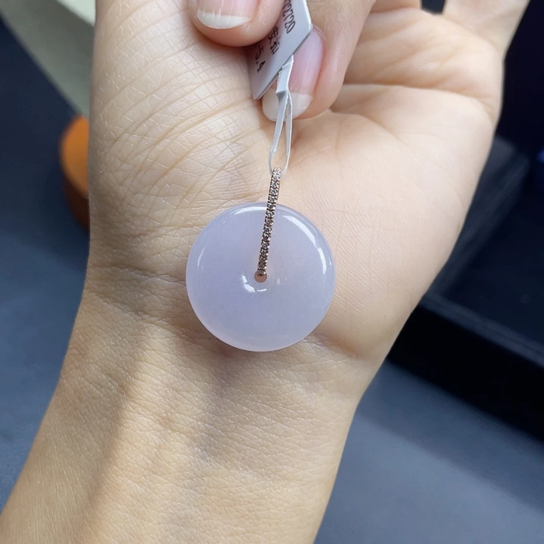 【闪购商品】翡翠颈饰18K金镶嵌45号 冰粉