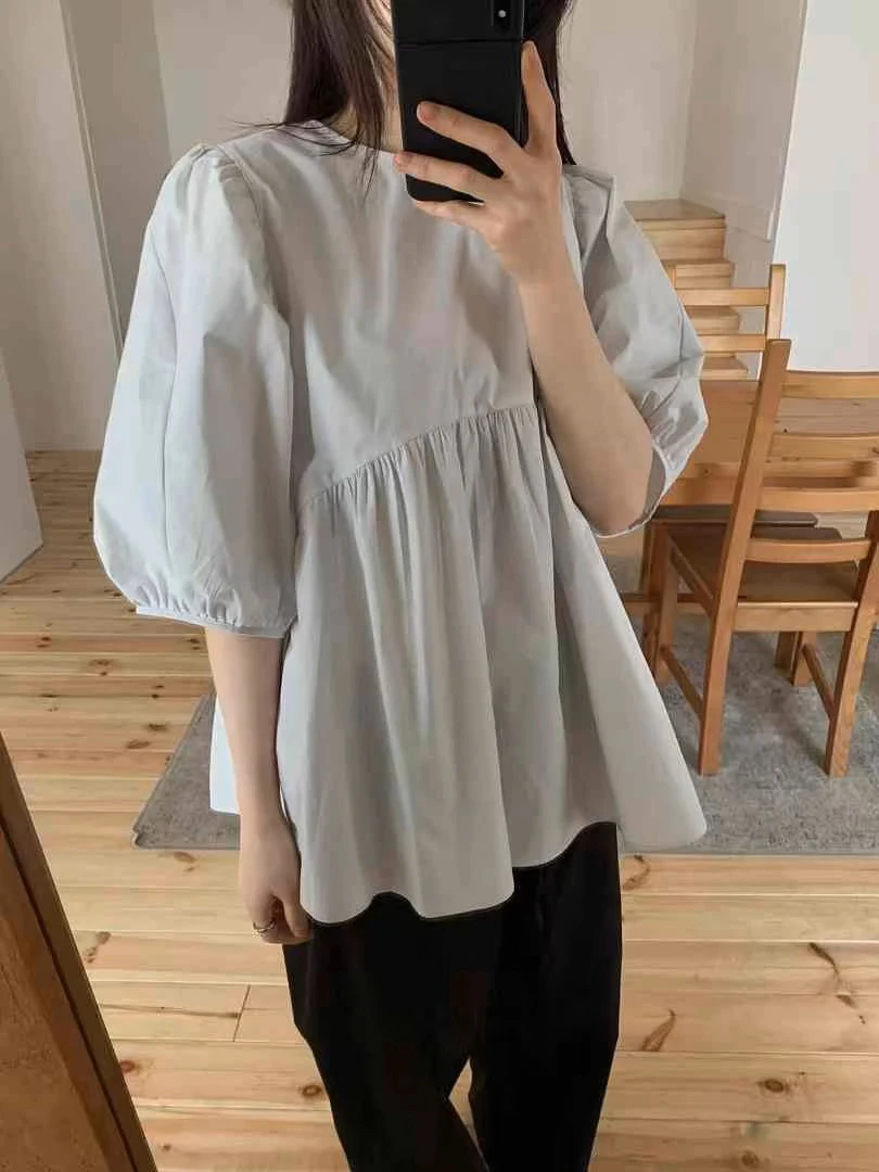 【粉风】东大门. taste慵懒感可爱娃娃衫上衣