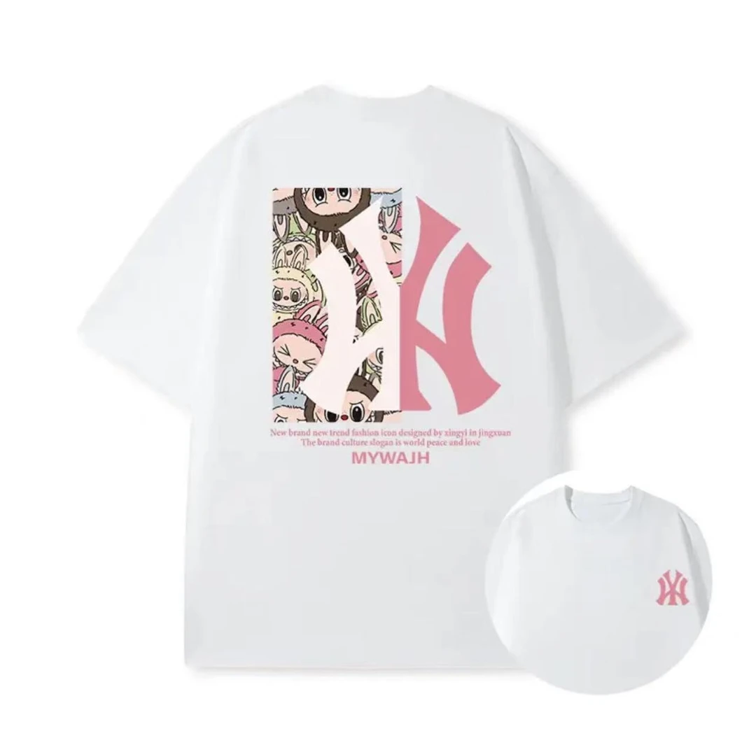 重磅新疆长绒棉夏季短袖男女休闲透气圆领印花纯棉T恤 动漫