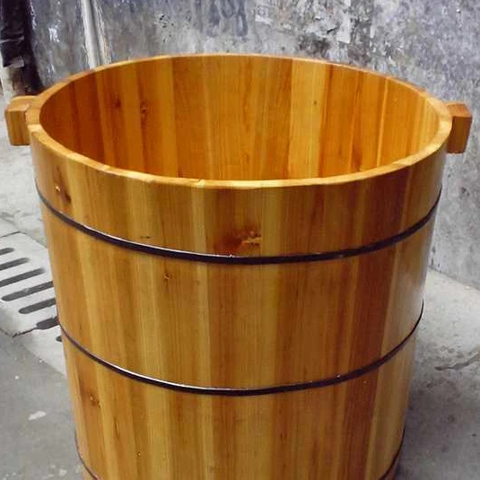 2025新款木桶泡澡桶成人小户型实木浴缸家用沐浴药浴桶圆形洗澡桶