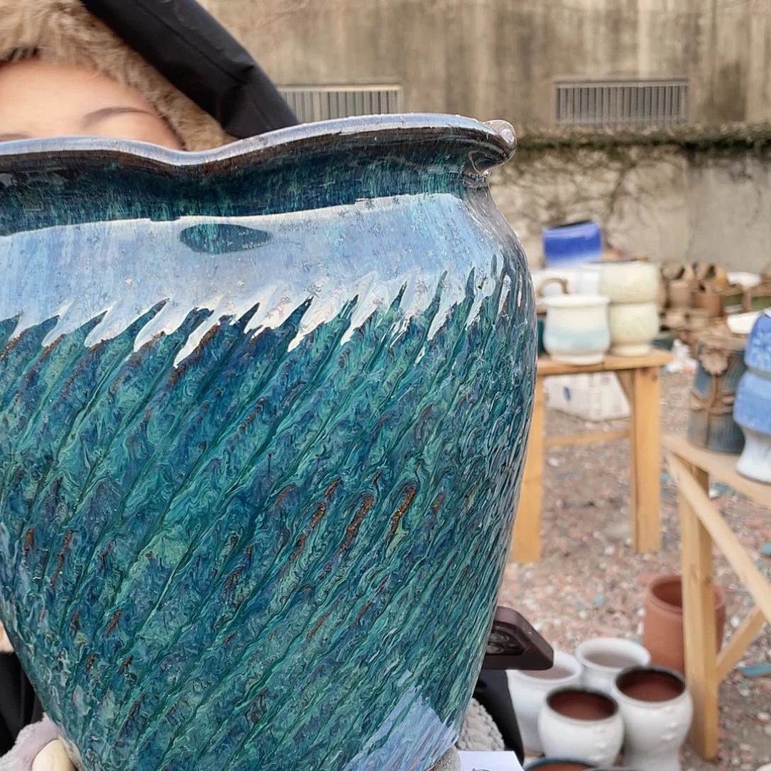 红陶王嫂花盆0116-元大花口