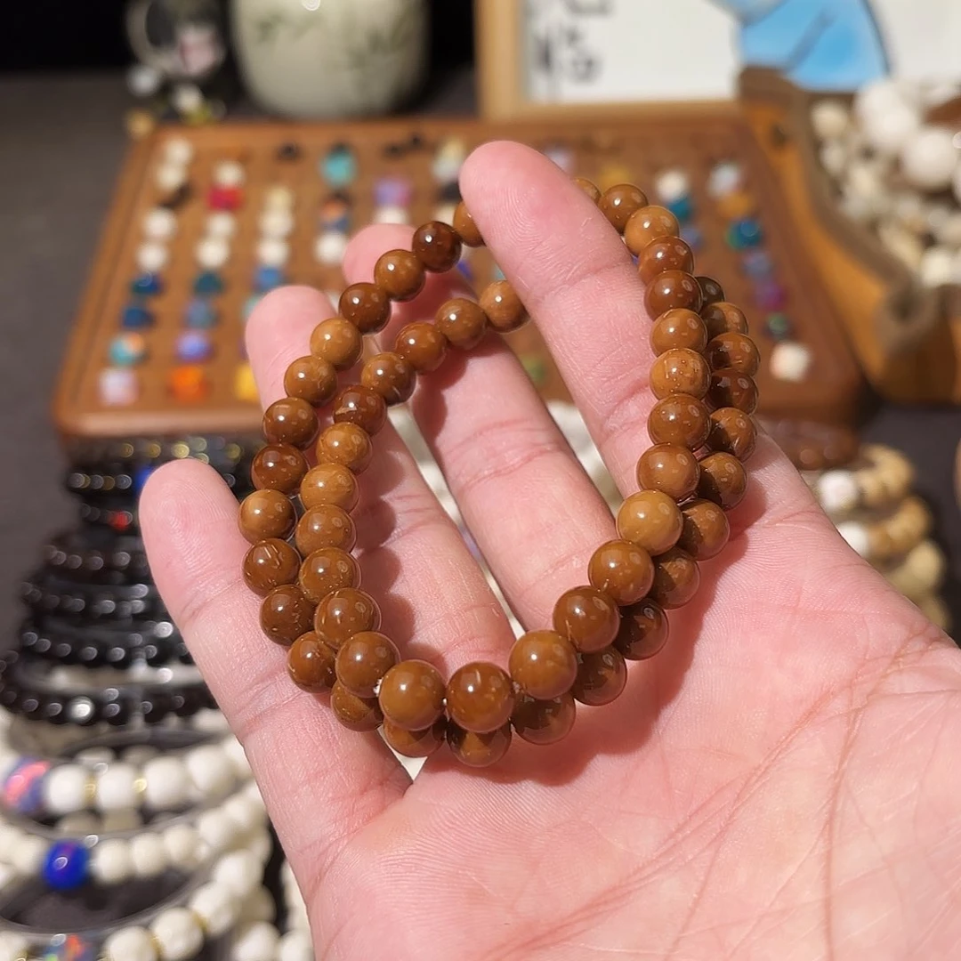 白玉菩提手串土****头库克双圈