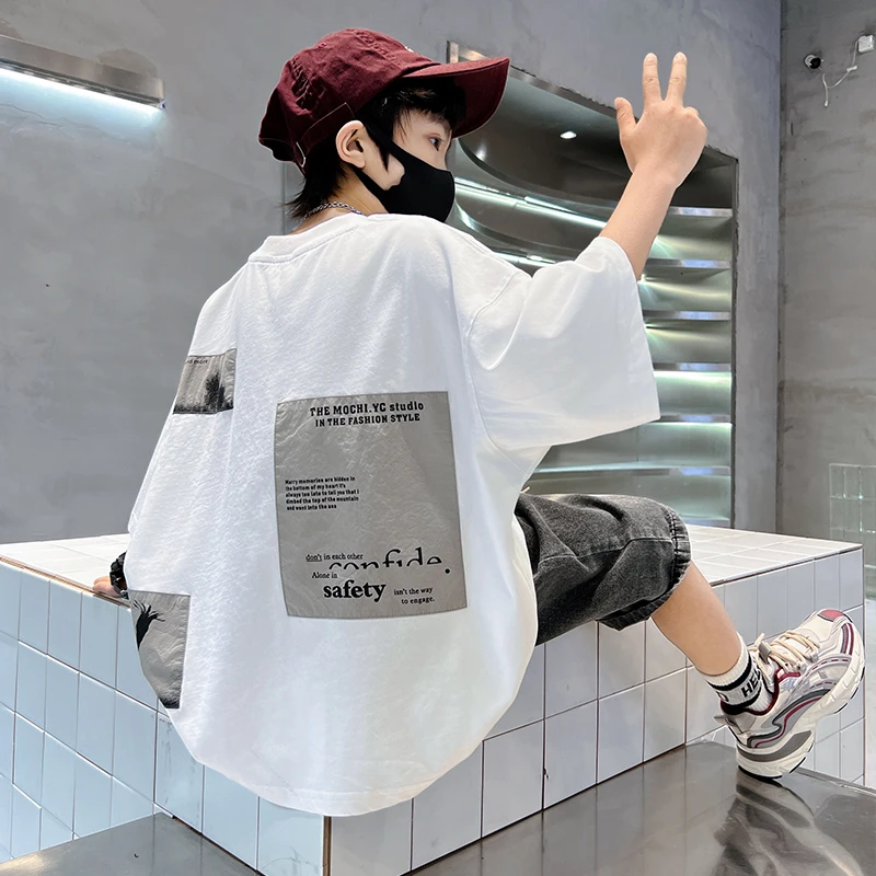 儿童装男童夏装T恤2025新款薄款短袖男孩帅气上衣夏季运动大童潮t