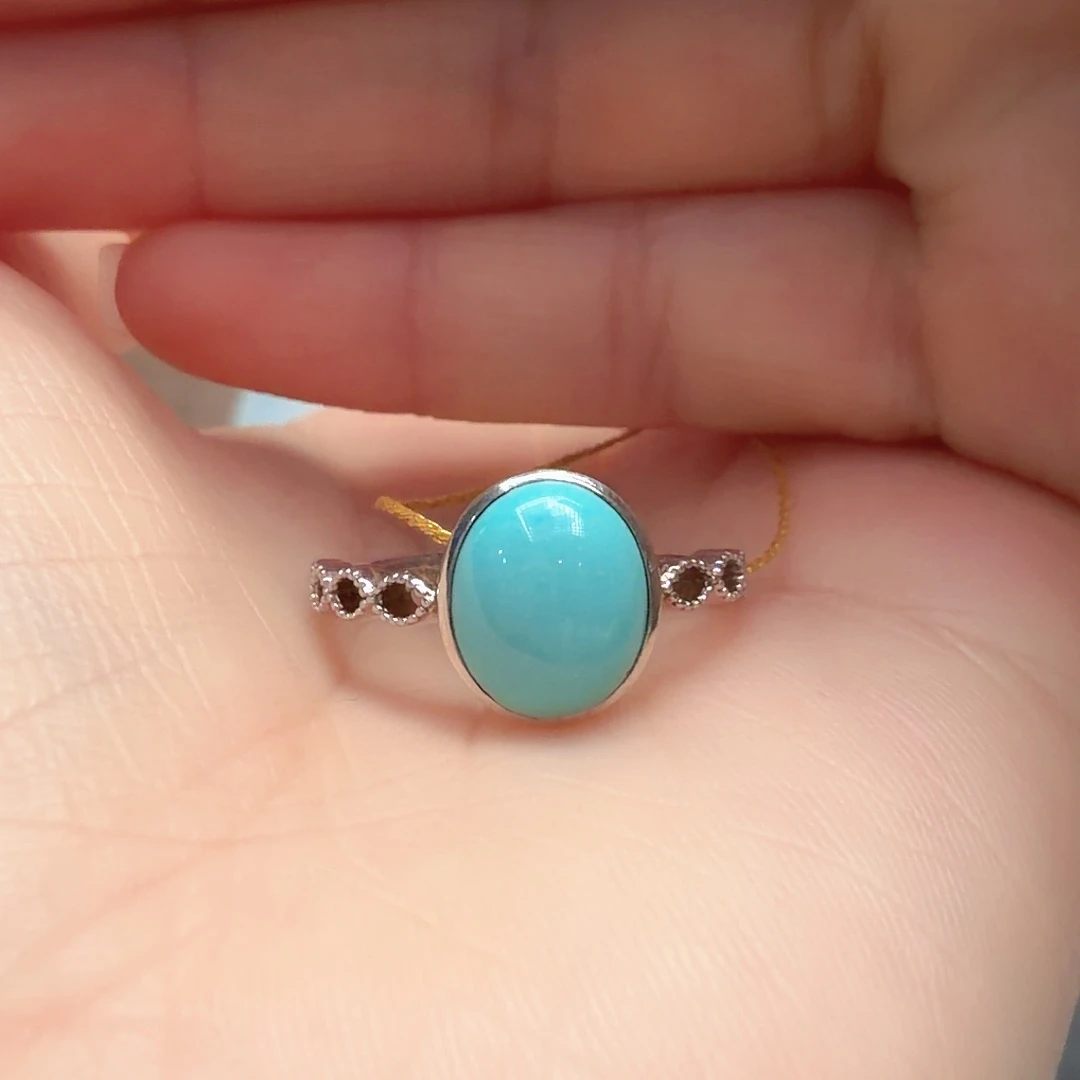 绿松石银S925镶嵌戒指
