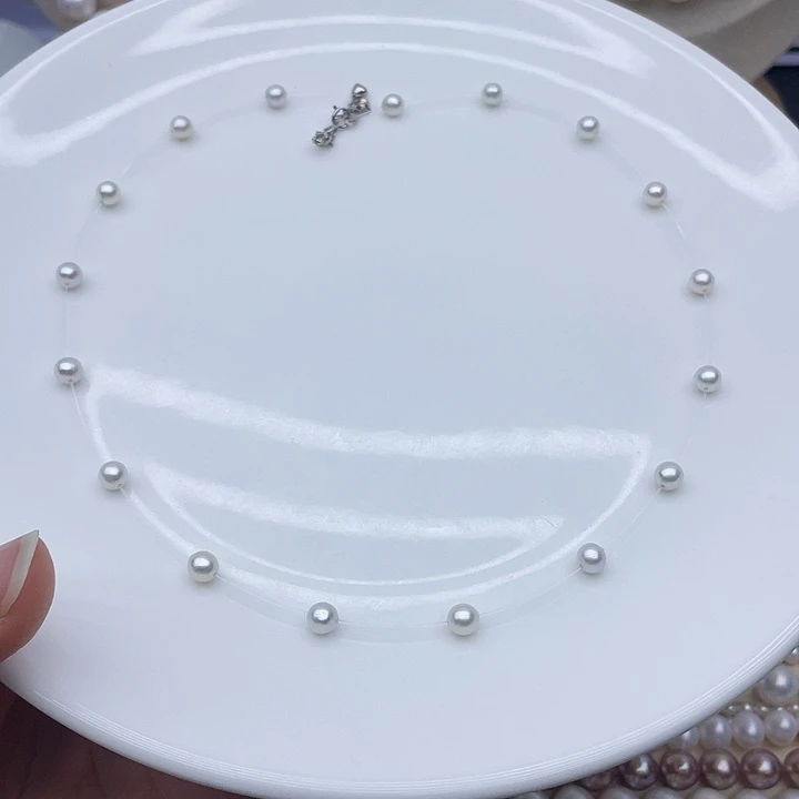 淡水珍珠颈饰银S925镶嵌