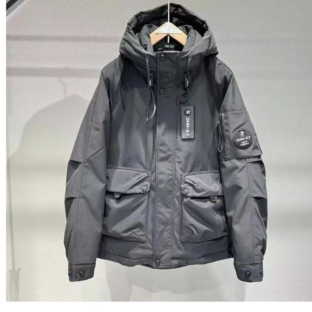 2029黑【北极科研滑雪服】加厚潮牌滑雪服青年百搭连帽外套（剪标款）