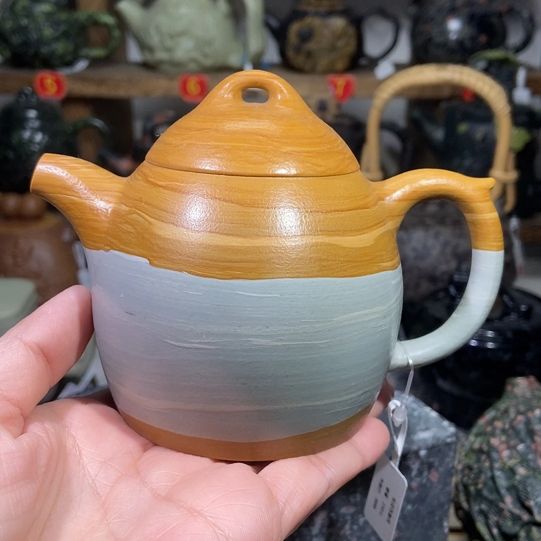 石材松花石秦权壶220CC