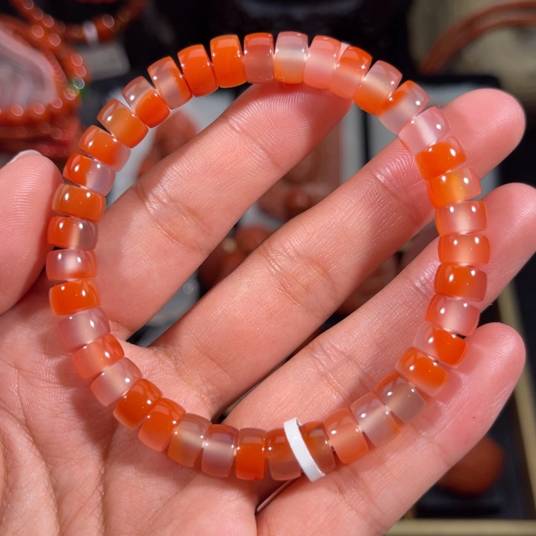 南红玛瑙未镶嵌药片手串8左右