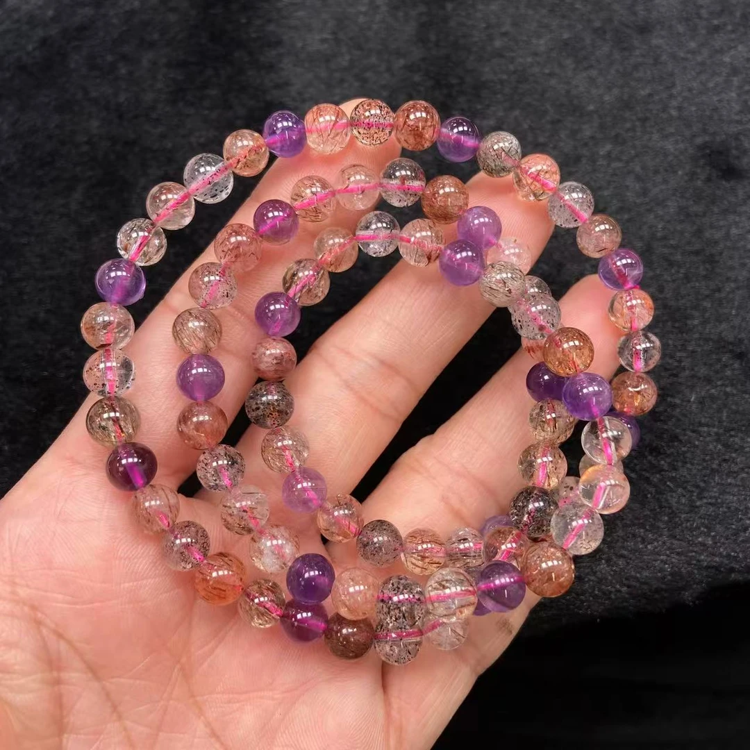 【星浩好物】超七水晶多圈手串QT01L712【多样性发一件】6mm+